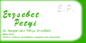 erzsebet petyi business card