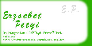 erzsebet petyi business card